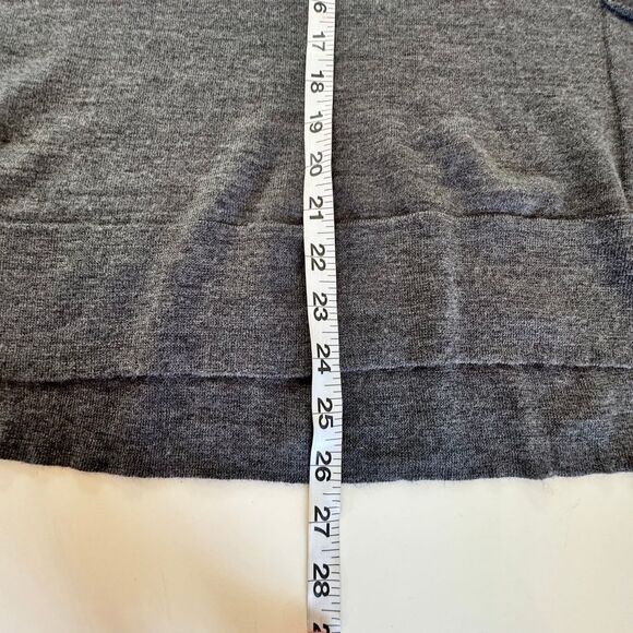 Eileen Fisher Merino Wool Sweater Gray Left Hip Pocket XS Boxy Office Minimalist - Picture 9 of 11